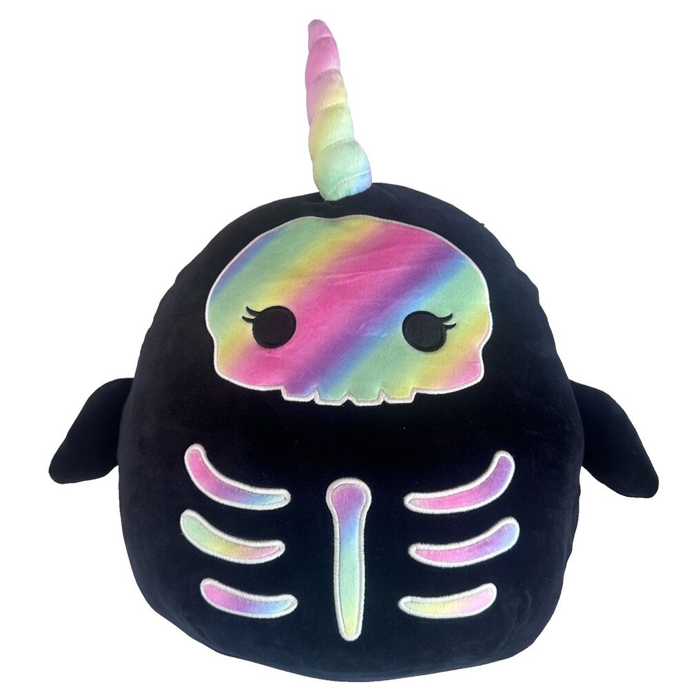 Squishmallows Bufinda Halloween Skeleton Narwhal Glow in the Dark 12" Plush 2021